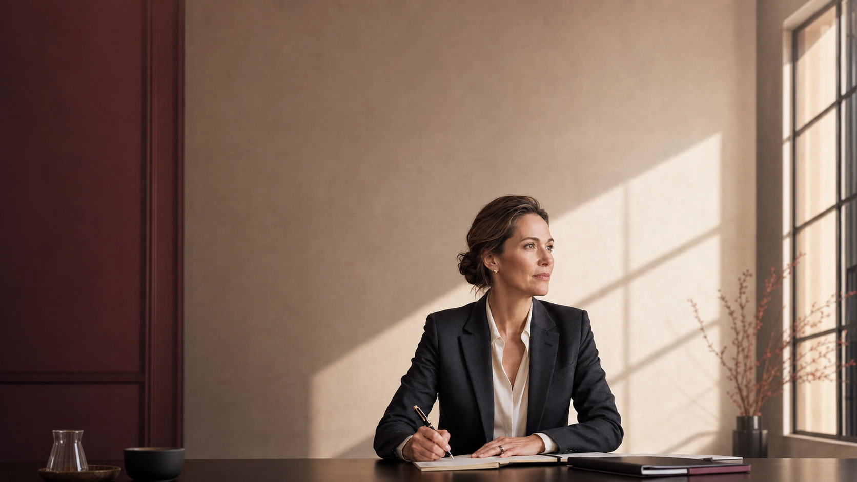 A lawyer working at her desk.